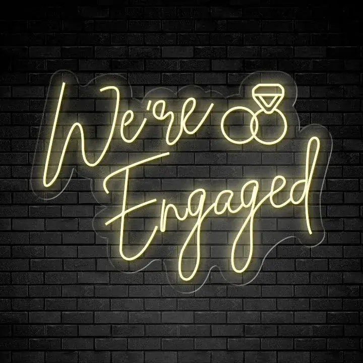 We're Engaged Neon Led Yazı 80x60 cm