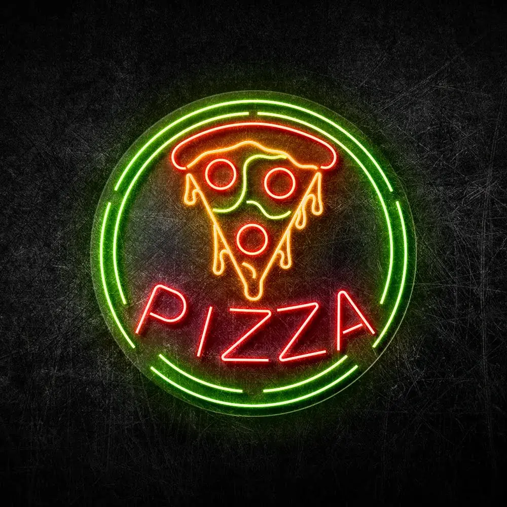 Pizza Logo Neon LED Tabela 80x80 cm