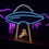 Küçük resim: UFO Kidnapping Neon LED Tabela 150x80 cm