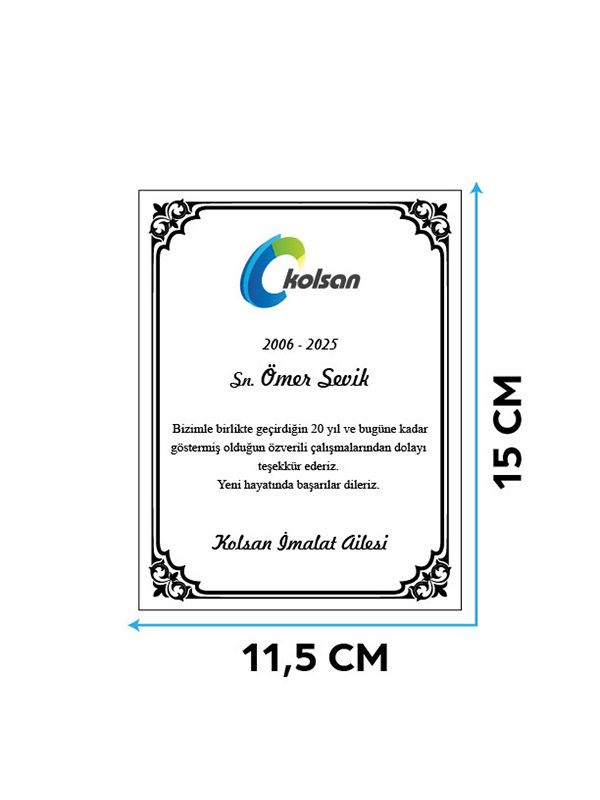 Küçük resim: Kişiye Özel Ödül Plaketi – Kadife Kutulu Metal Yazı Alanlı (16X21 Cm)