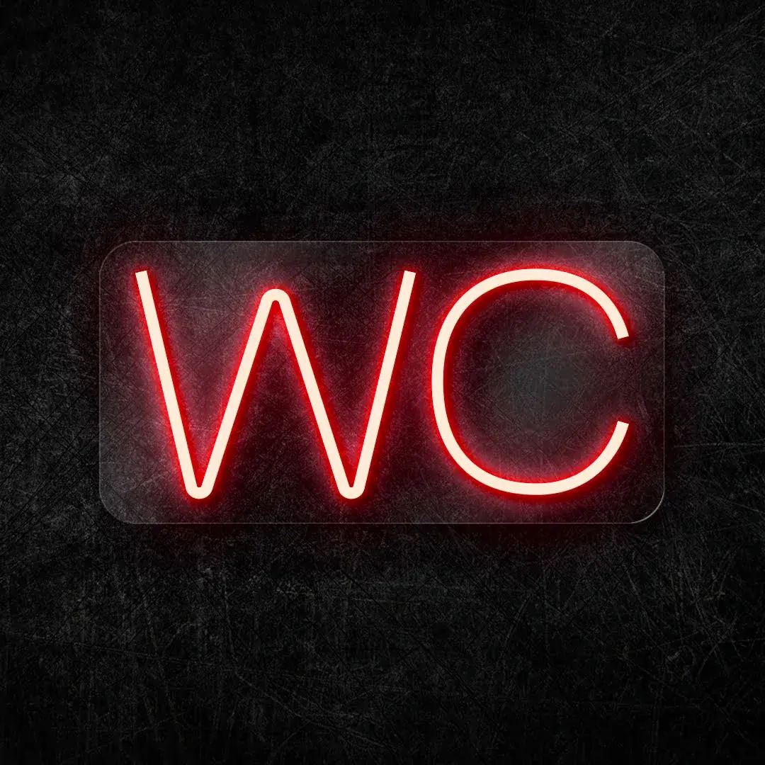 WC Neon LED Yazı 30x15 cm