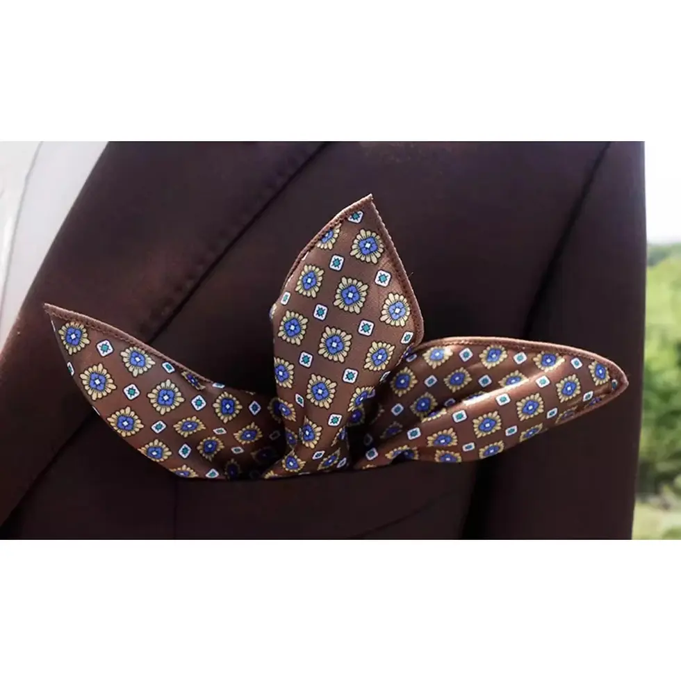 Thumbnail: 2025 New Floral Printed Pocket Square for Men Formal Silky Soft Handkerchief