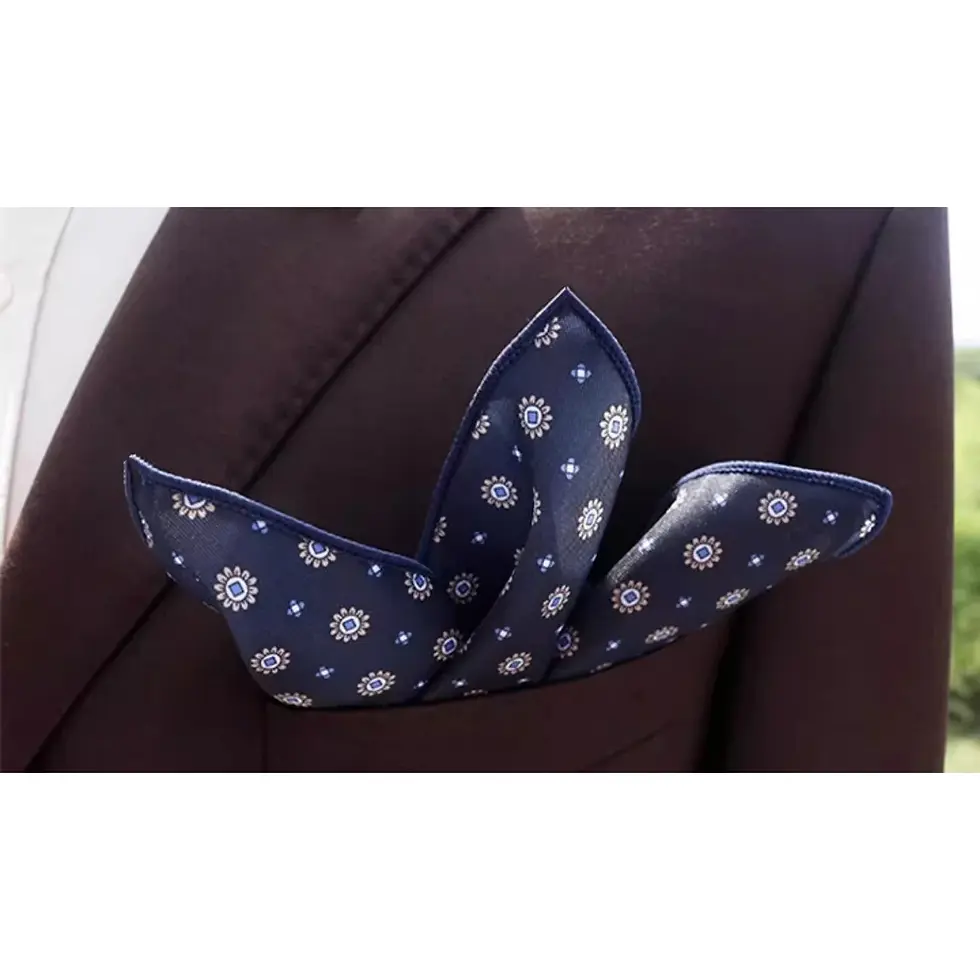 Thumbnail: 2025 New Floral Printed Pocket Square for Men Formal Silky Soft Handkerchief