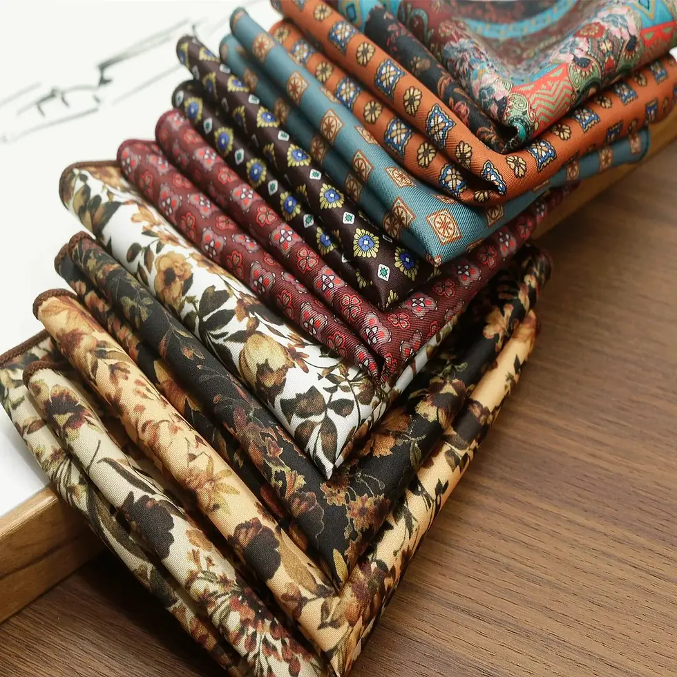 Thumbnail: 2025 New Floral Printed Pocket Square for Men Formal Silky Soft Handkerchief