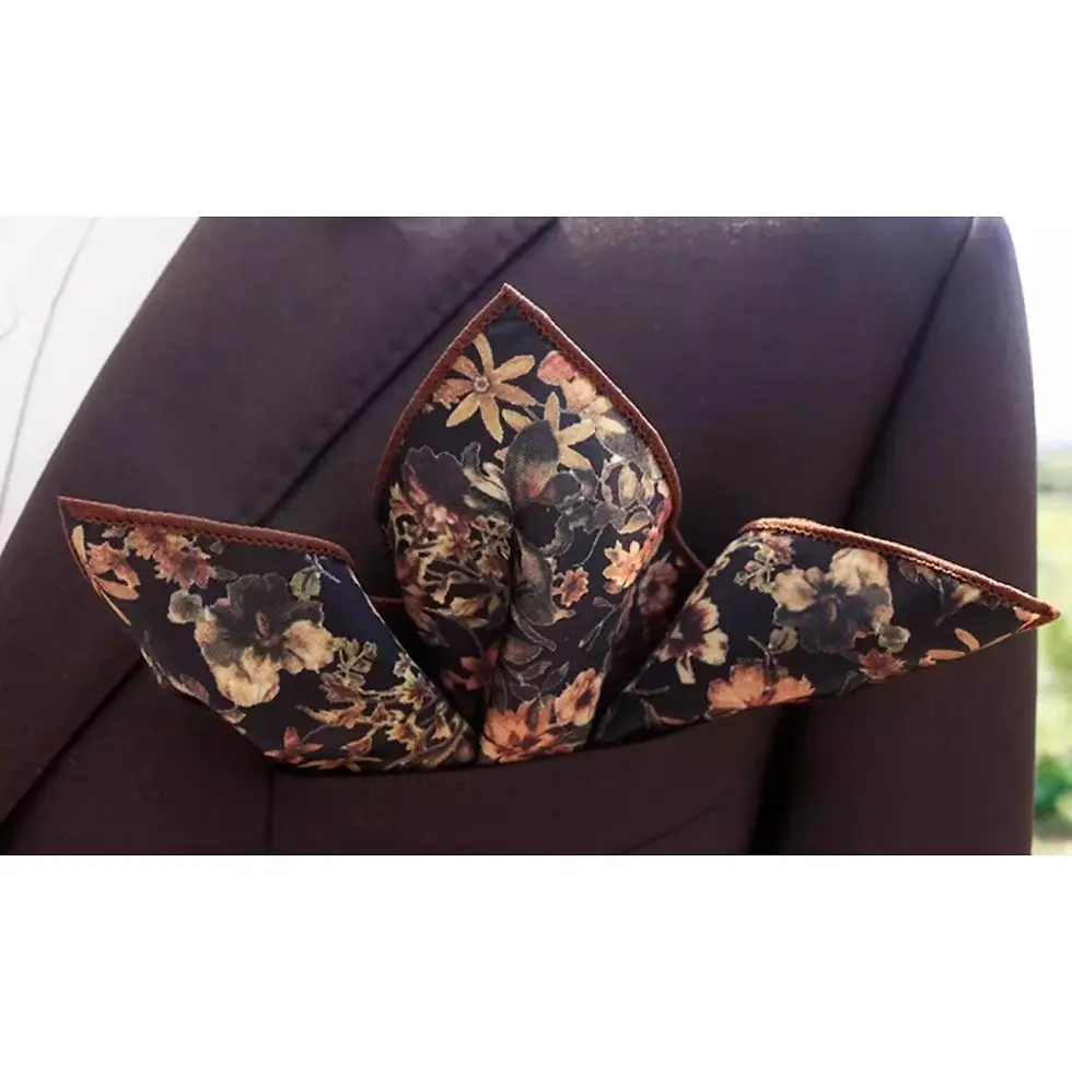 Thumbnail: 2025 New Floral Printed Pocket Square for Men Formal Silky Soft Handkerchief