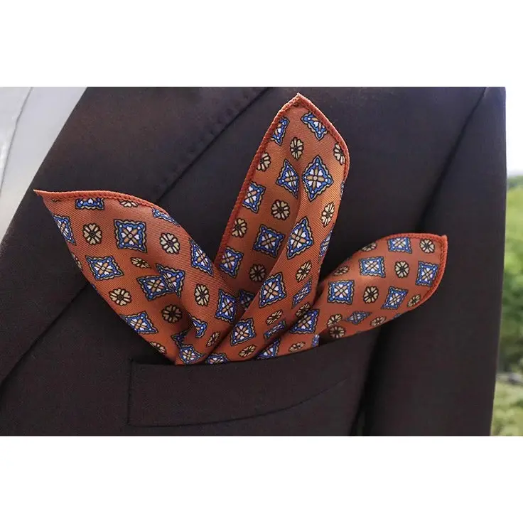 Thumbnail: 2025 New Floral Printed Pocket Square for Men Formal Silky Soft Handkerchief