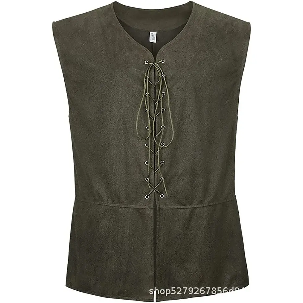 Thumbnail: 2025 Medieval Renaissance Pirate Gothic Steampunk Vest for Men, Multicolor Loose