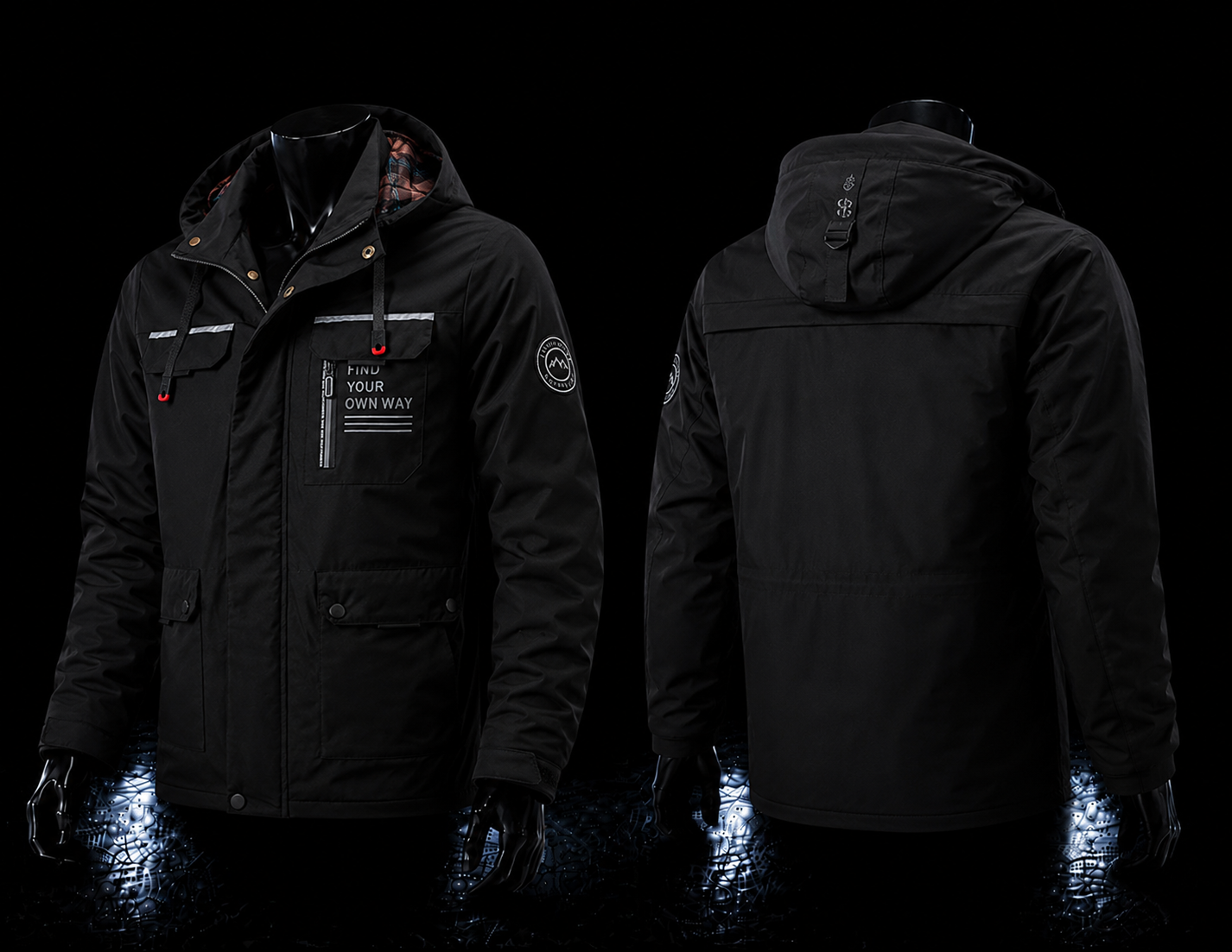 Jaqueta Masculina Corta-Vento Impermeável com Capuz Outdoor