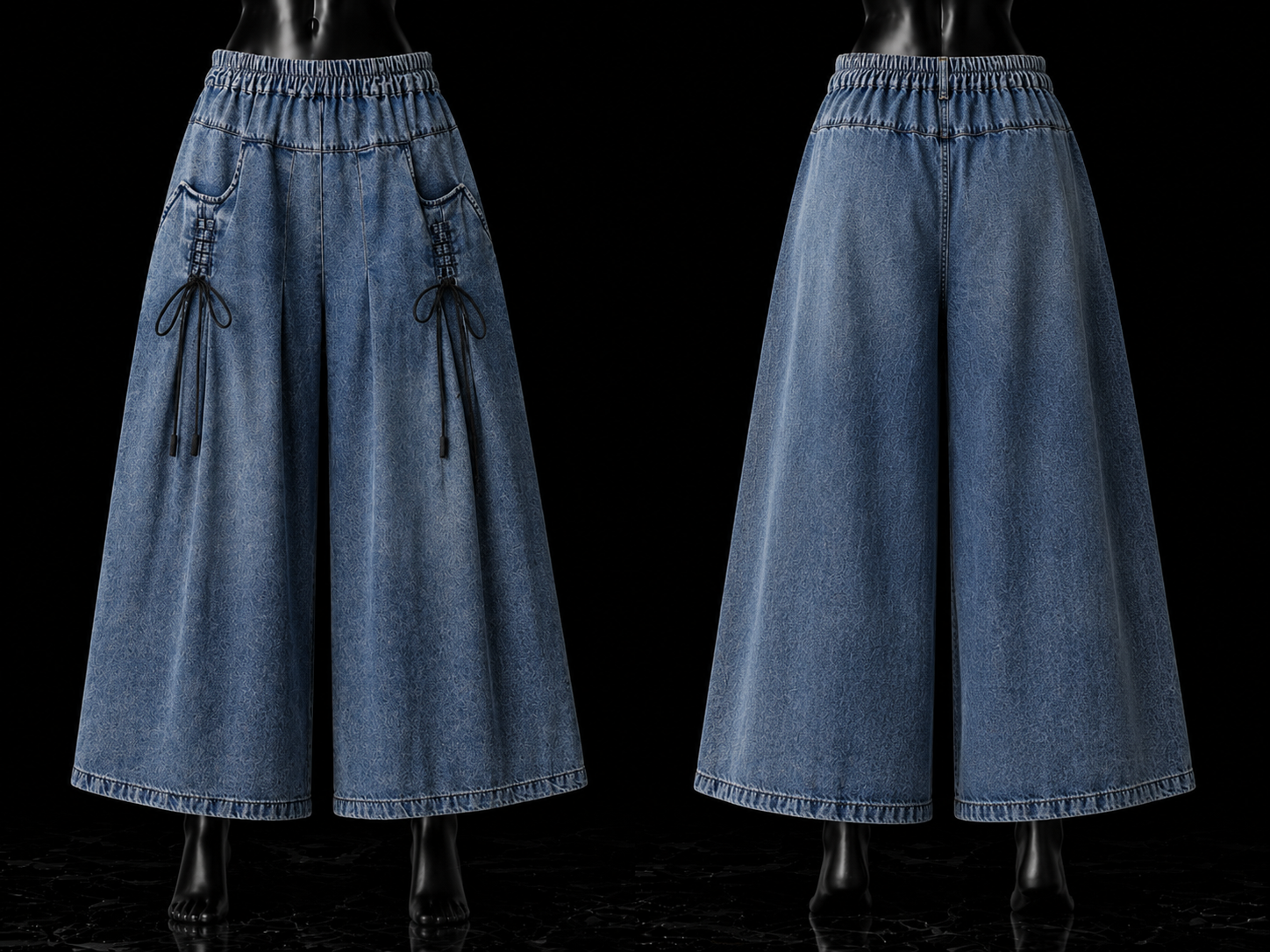 Calça Jeans Feminina Wide Leg Plus Size – Cintura Alta, Perna Reta, Modelagem