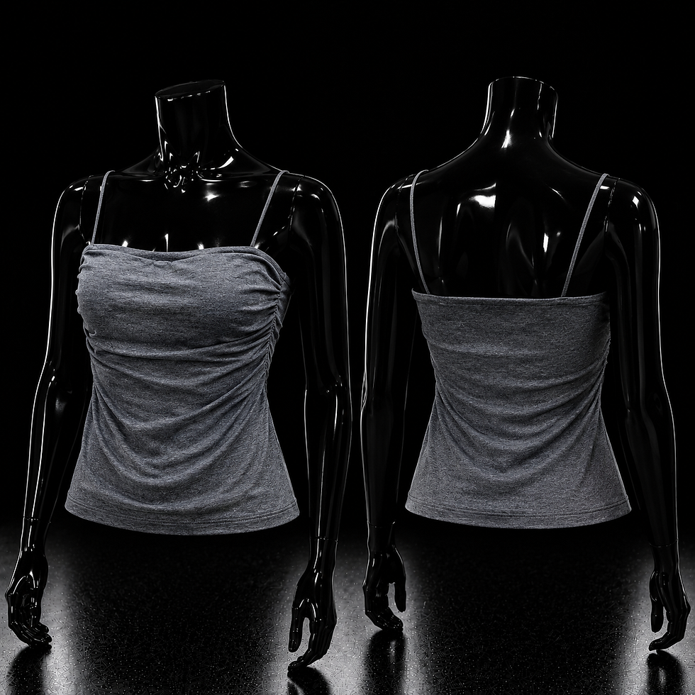 Miniatura: Top Corset Feminino com Pregas na Cintura – Regata com Bojo Fixo