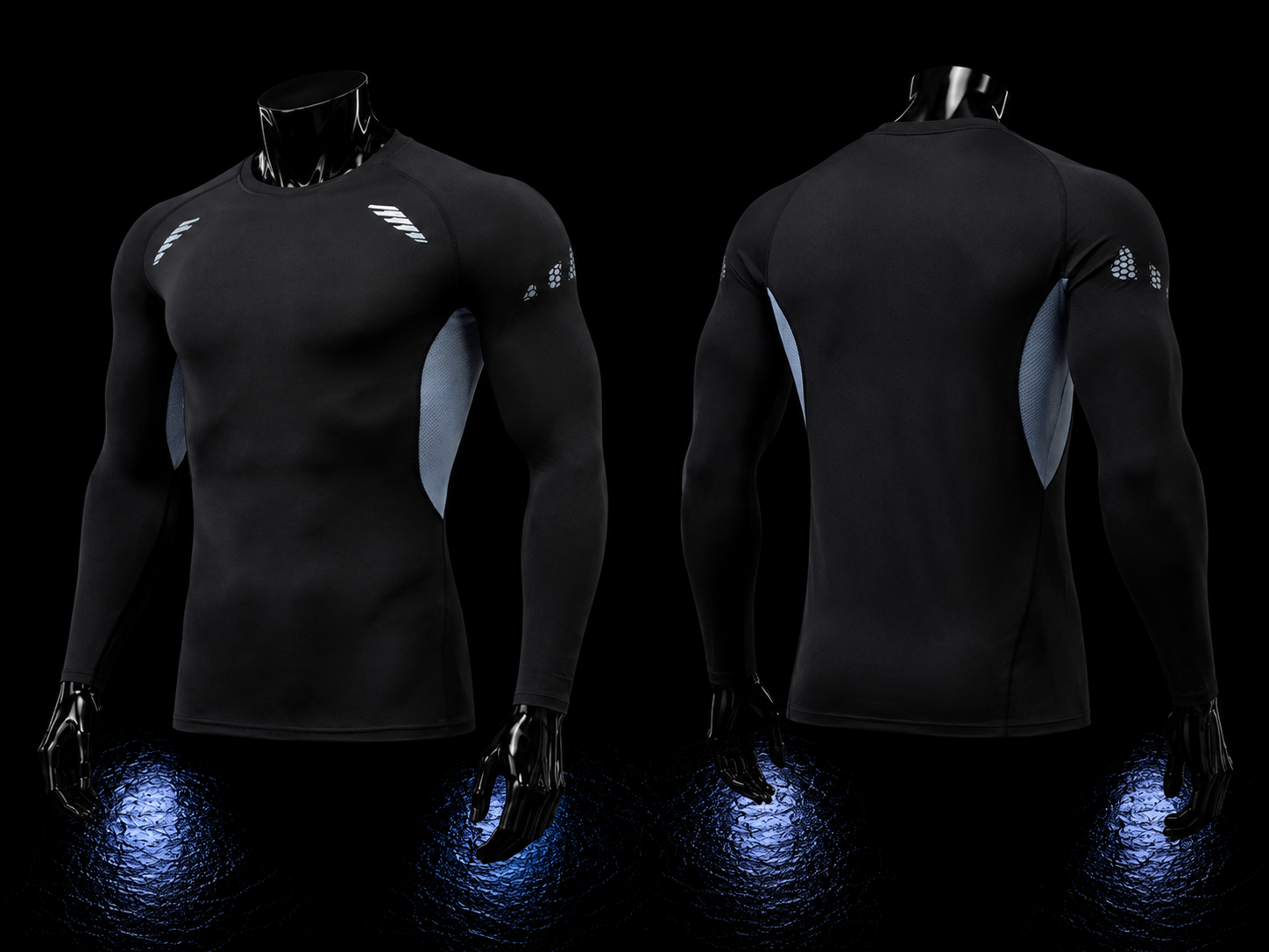 Camisa Masculina de Compressão Manga Longa – Segunda Pele Esportiva, Respirável