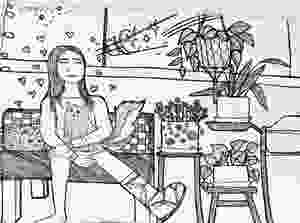 A drawing I did while in the hospital, longing to be at home