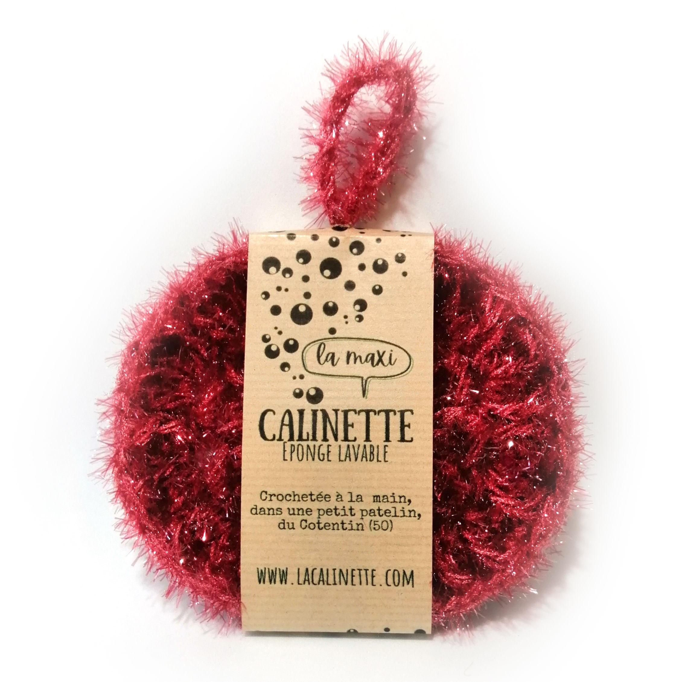 La Maxi éponge lavable "la Calinette" cerise