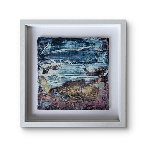 Erosion of Time abstract artwork by Emma Kinlough — textured natural mixed media canvas.