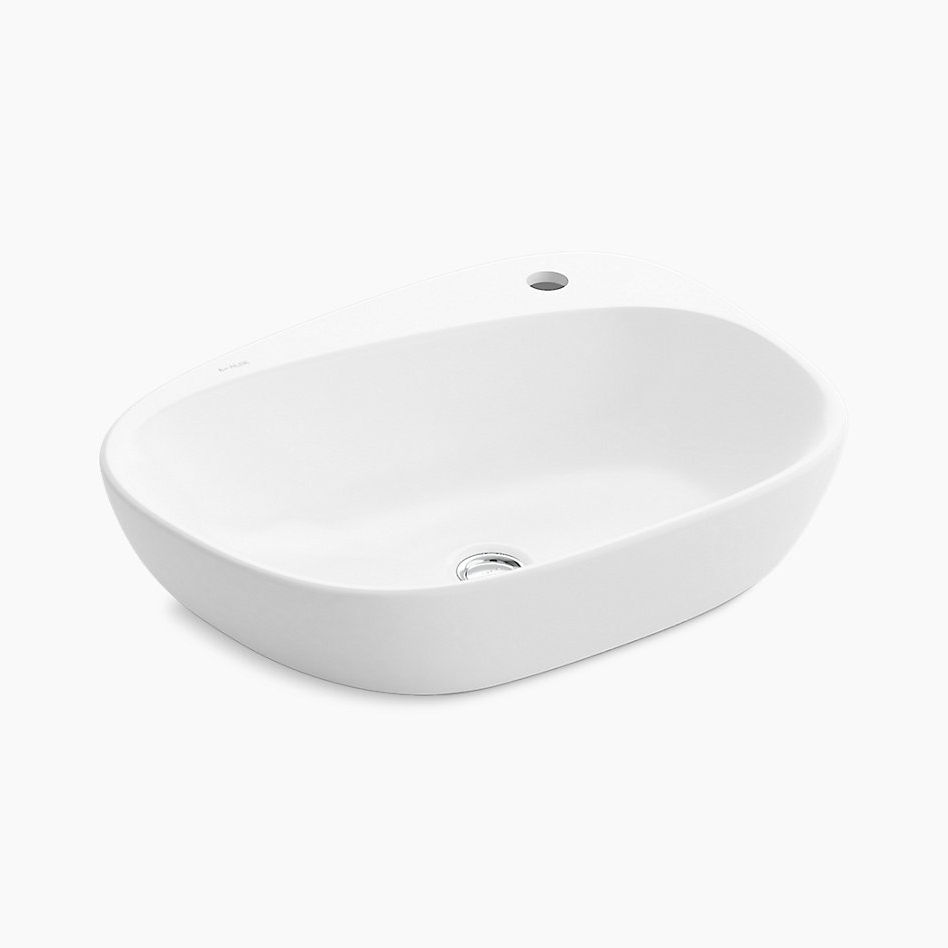 Kankara™ 56.8 cm Rectangular Vessel Bathroom Sink with Glazed Underside