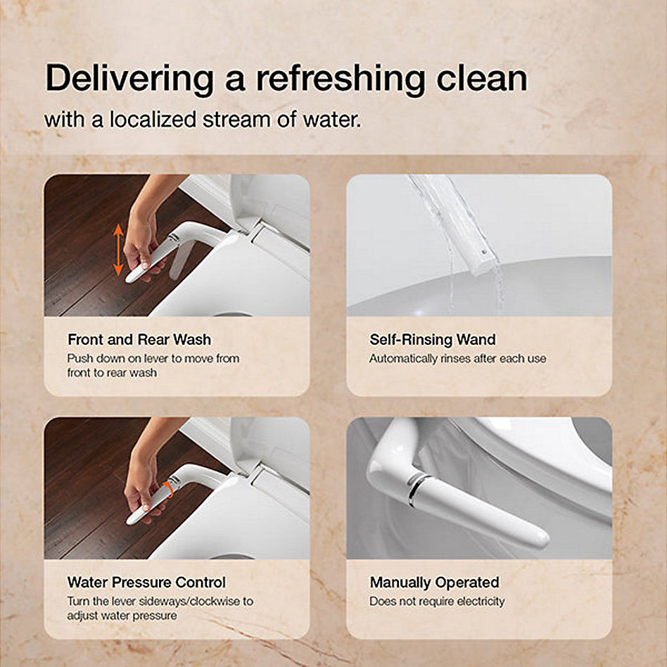 Thumbnail: Pureclean™ Quiet-Close™ Square-Front Bidet Toilet Seat