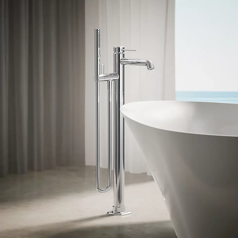 Occasion® Floor-Mount Bath Filler Trim with Handshower
