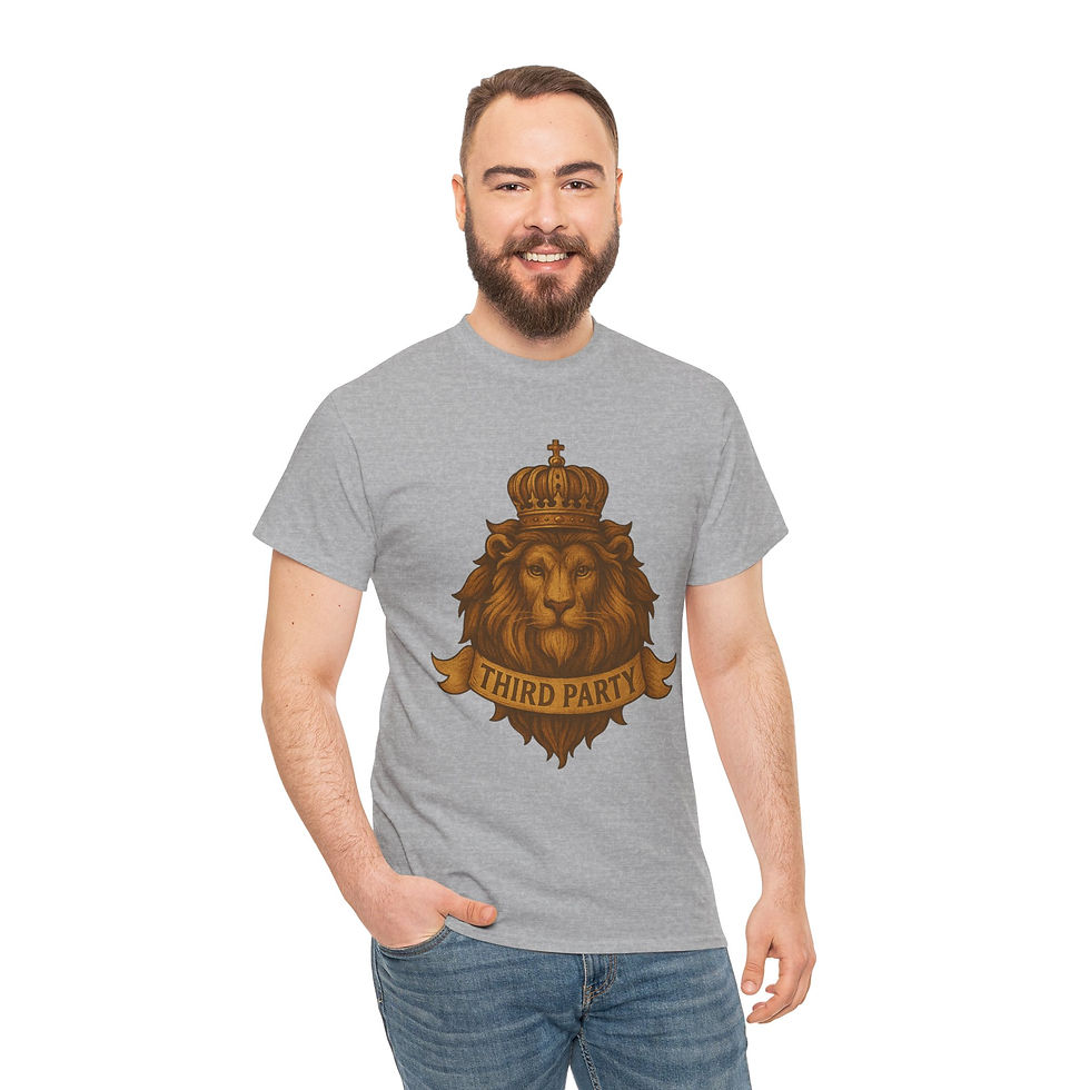 Thumbnail: Lion Crest T‑Shirt – Crowned Lion "Third Party" Graphic Tee