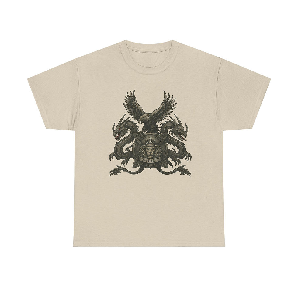 Thumbnail: Mythic Crest T-Shirt — Gothic Eagle & Twin Serpent Shield Tee
