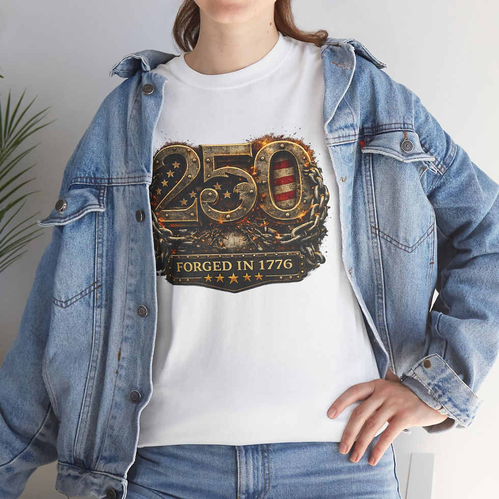 Thumbnail: copy of 250th Anniversary 'Forged in 1776' Tee | Patriotic Flag Emblem