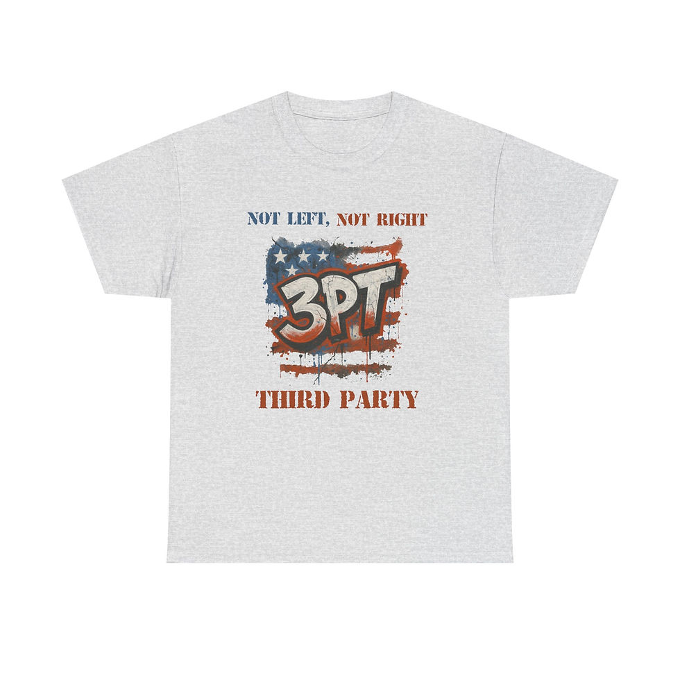 Thumbnail: Third Party 3PT Patriotic T‑Shirt — Not Left Not Right Political Tee