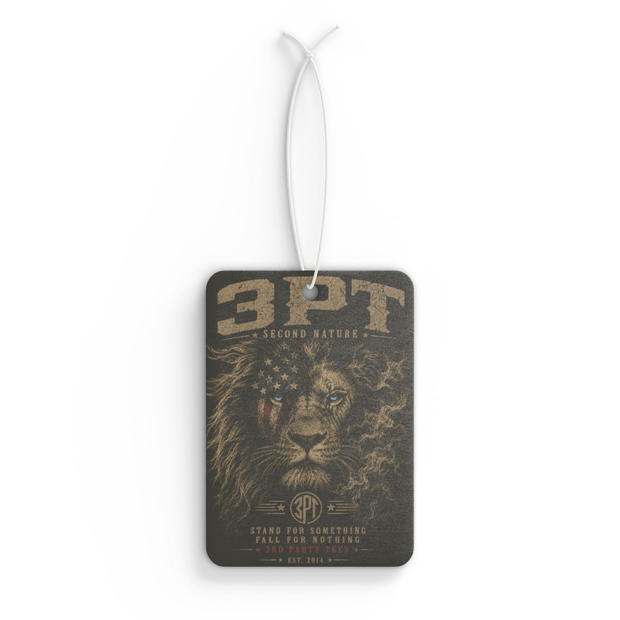 Lion Flag Car Air Freshener — Vintage 3PT Patriotic Scented Ornament