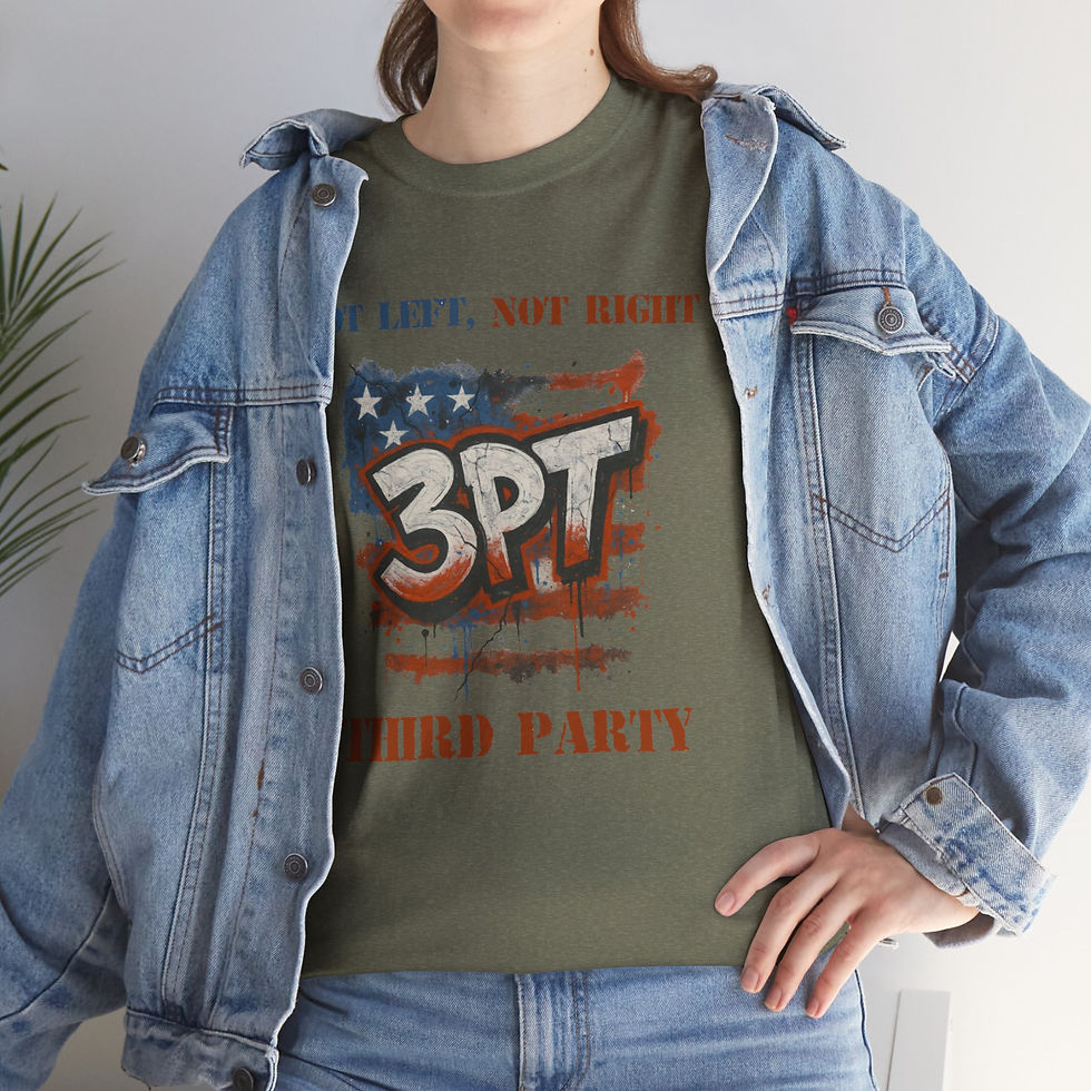 Thumbnail: Third Party 3PT Patriotic T‑Shirt — Not Left Not Right Political Tee