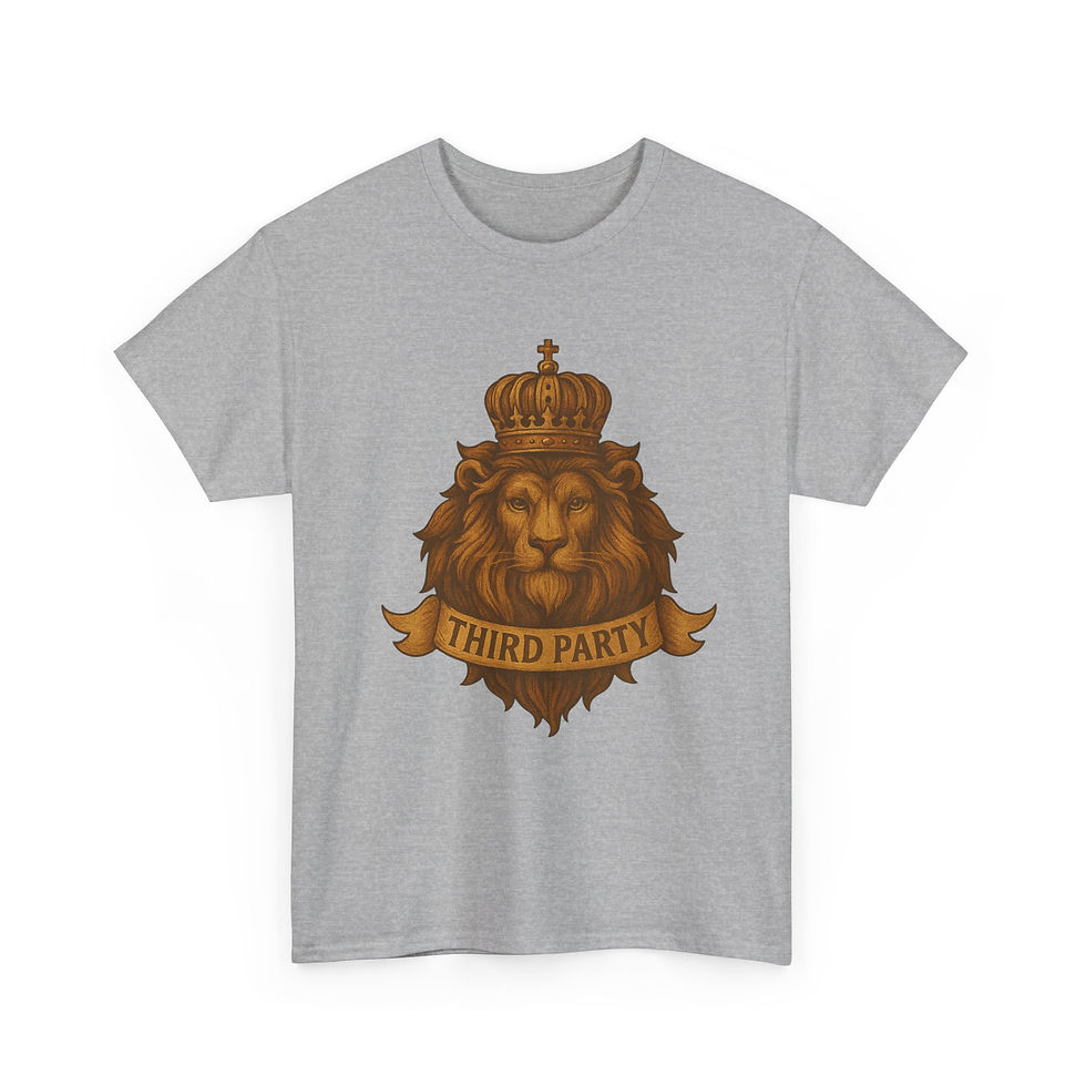 Thumbnail: Lion Crest T‑Shirt – Crowned Lion "Third Party" Graphic Tee