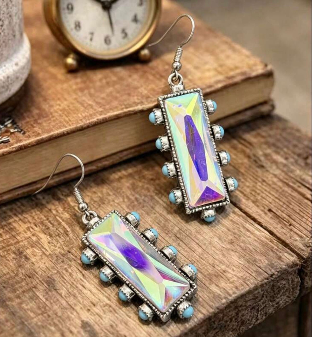 Western Cowgirl Gemstone Turquoise Earrings