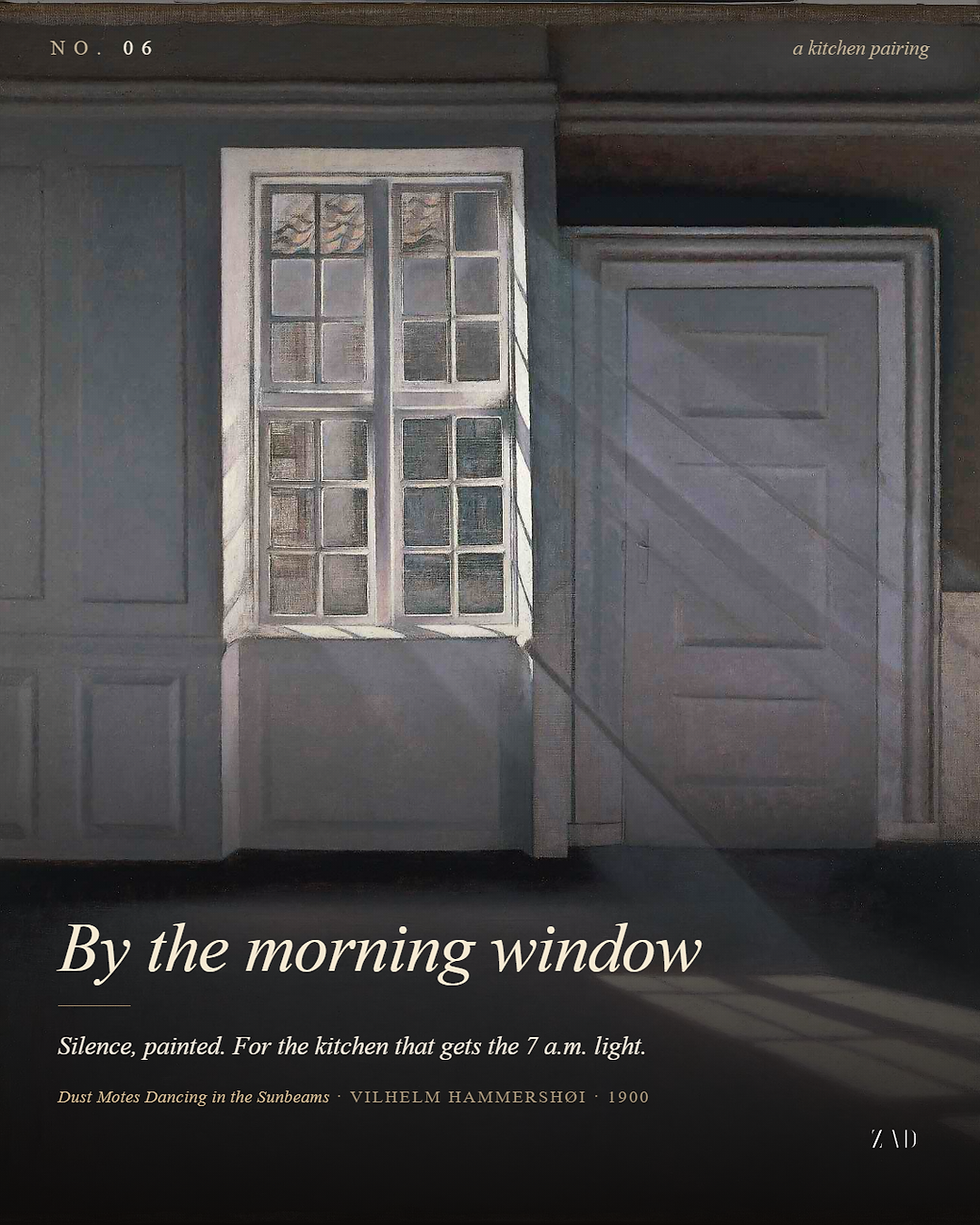 Hammershøi's Dust Motes Dancing in the Sunbeams (1900) — silence, painted.