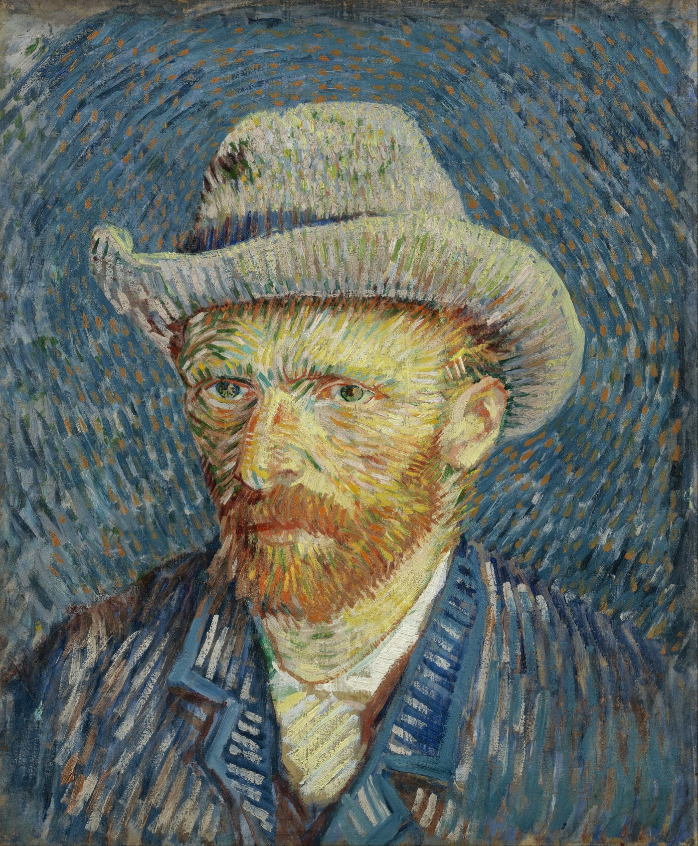 Vincent van Gogh, self-portrait with grey felt hat, 1887