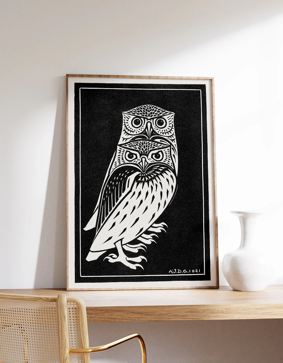 Julie de Graag's "Two Owls", wall art, owl print