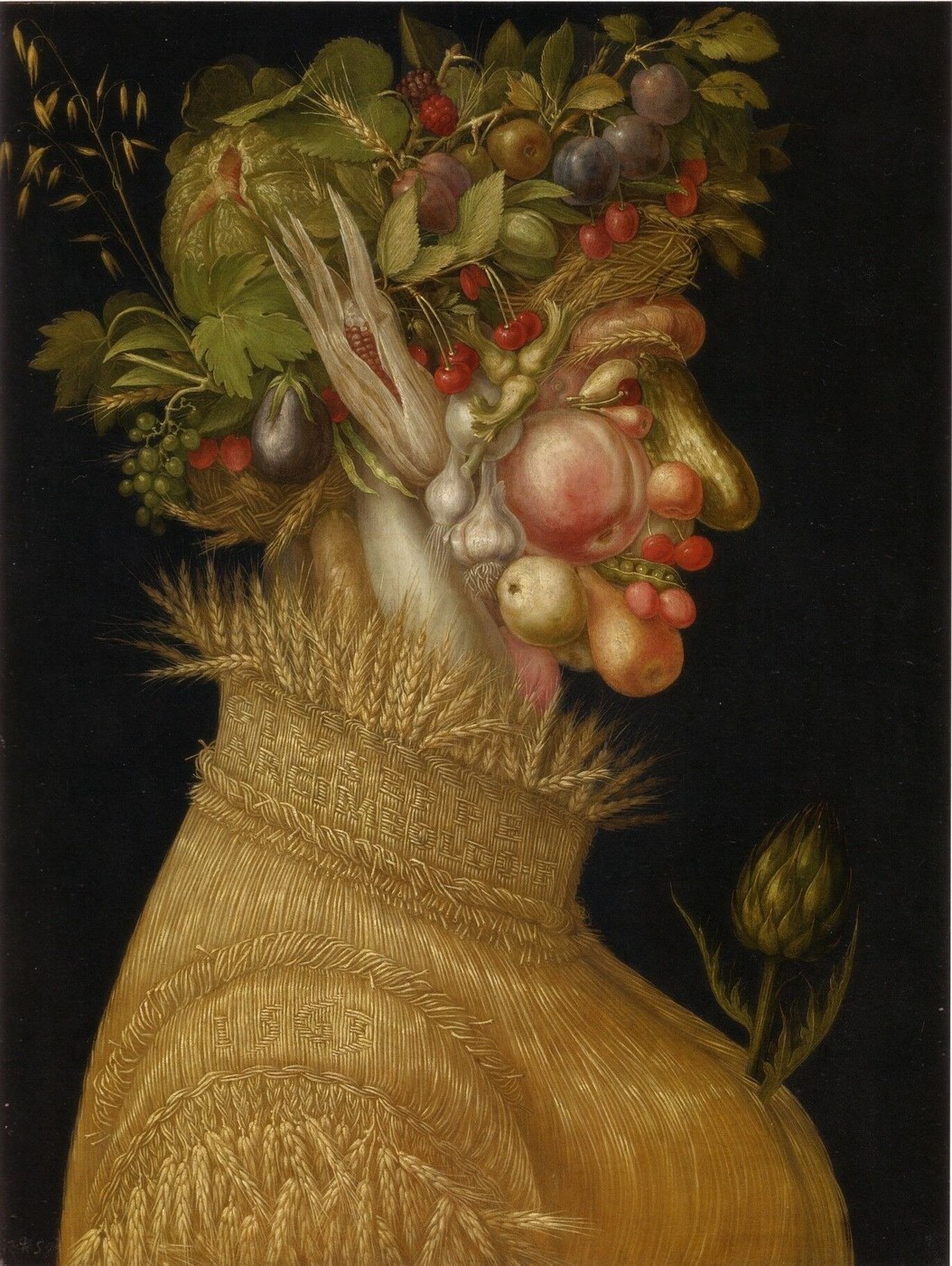 Giuseppe Arcimboldo, Summer (1563), oil on limewood panel.