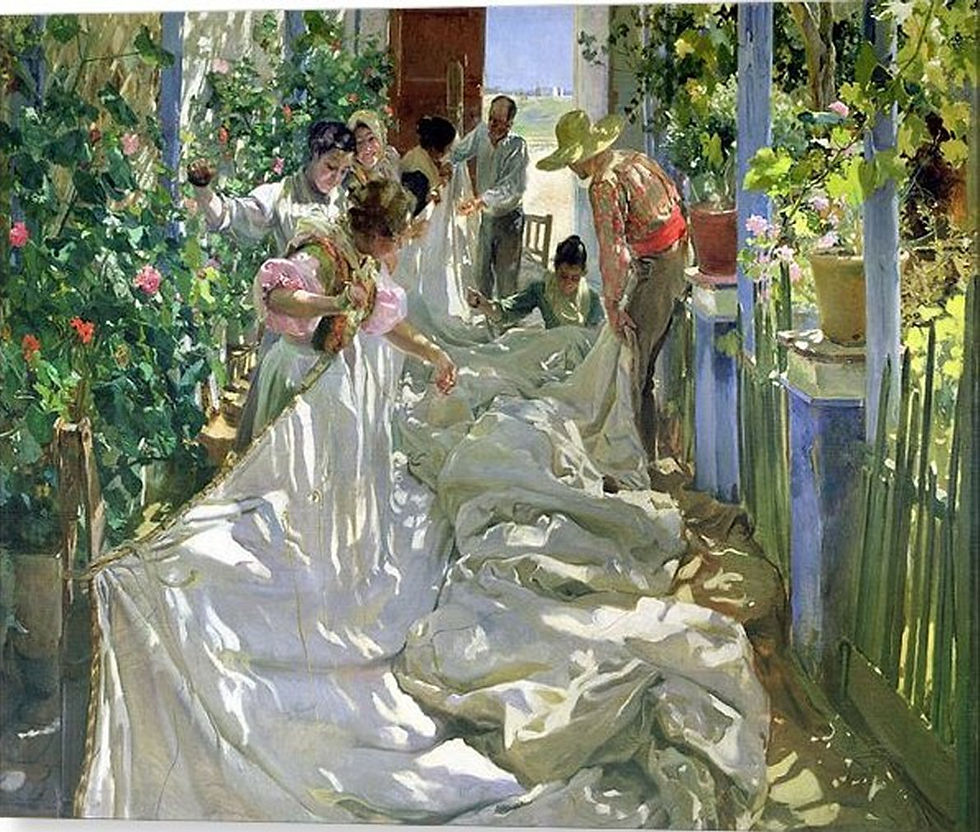 Sewing the Sail by Joaquin Sorolla, 1896