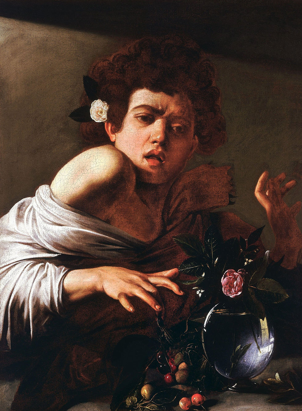 Caravaggio, Boy Bitten by a Lizard — the Dark Academia erotic-melancholic register