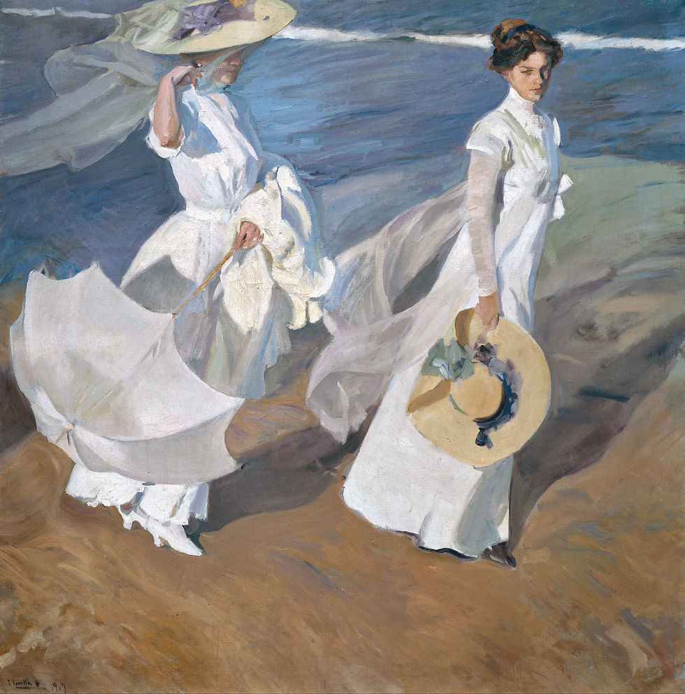 Strolling along the Seashore by Joaquin Sorolla, 1909