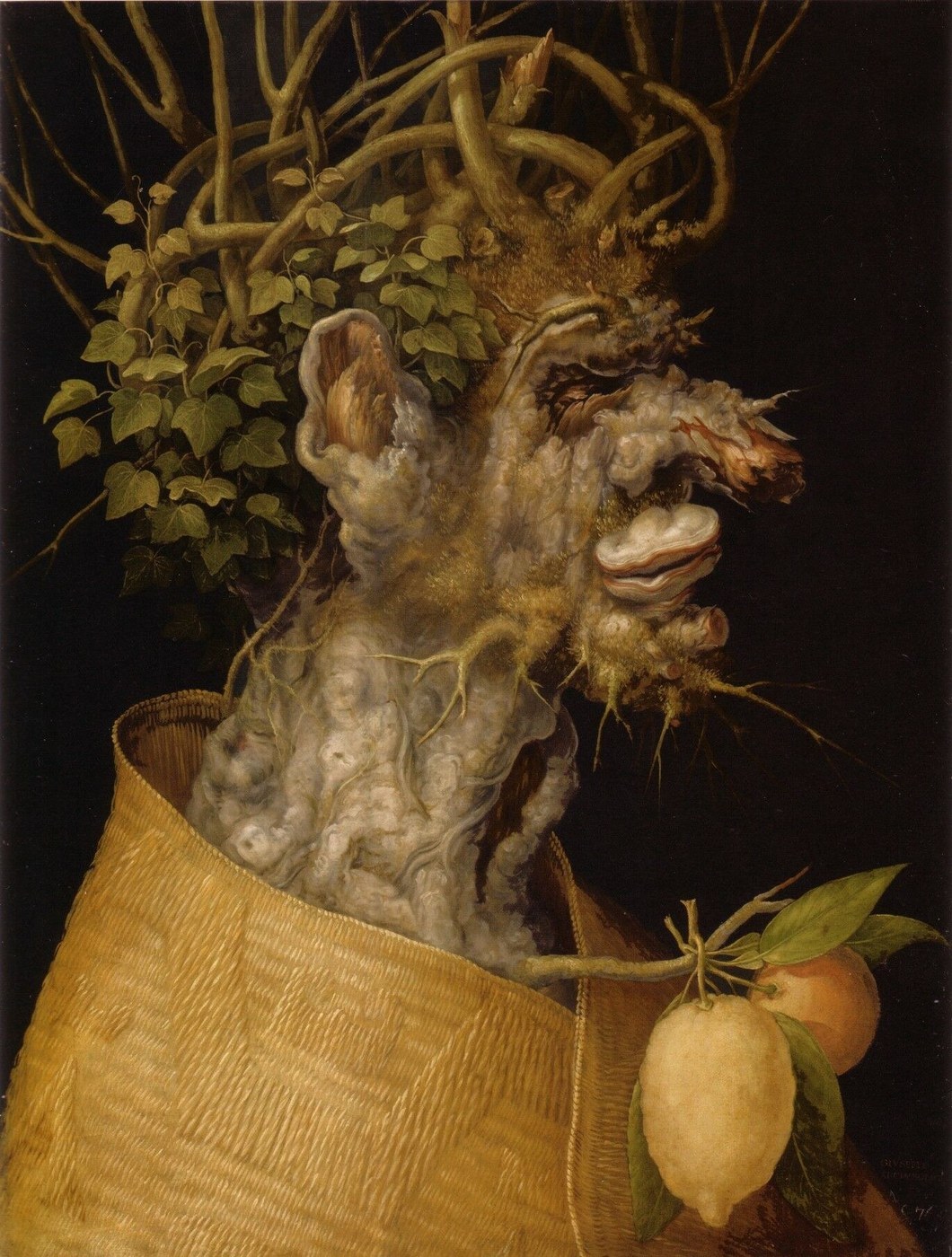 Giuseppe Arcimboldo, Winter (1563), oil on limewood panel.