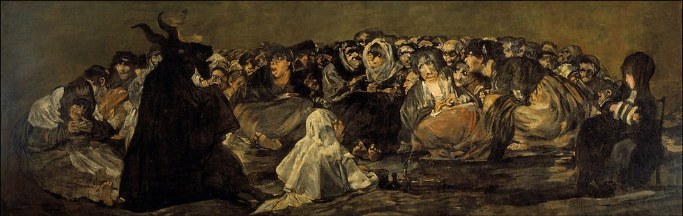 Francisco Goya, Witches' Sabbath (The Coven), 1821-1823. Quinta del Sordo black painting now transferred to canvas.