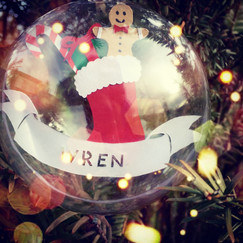 'Personalised colour christmas stocking bauble'