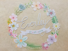 'Custom flower name papercut'