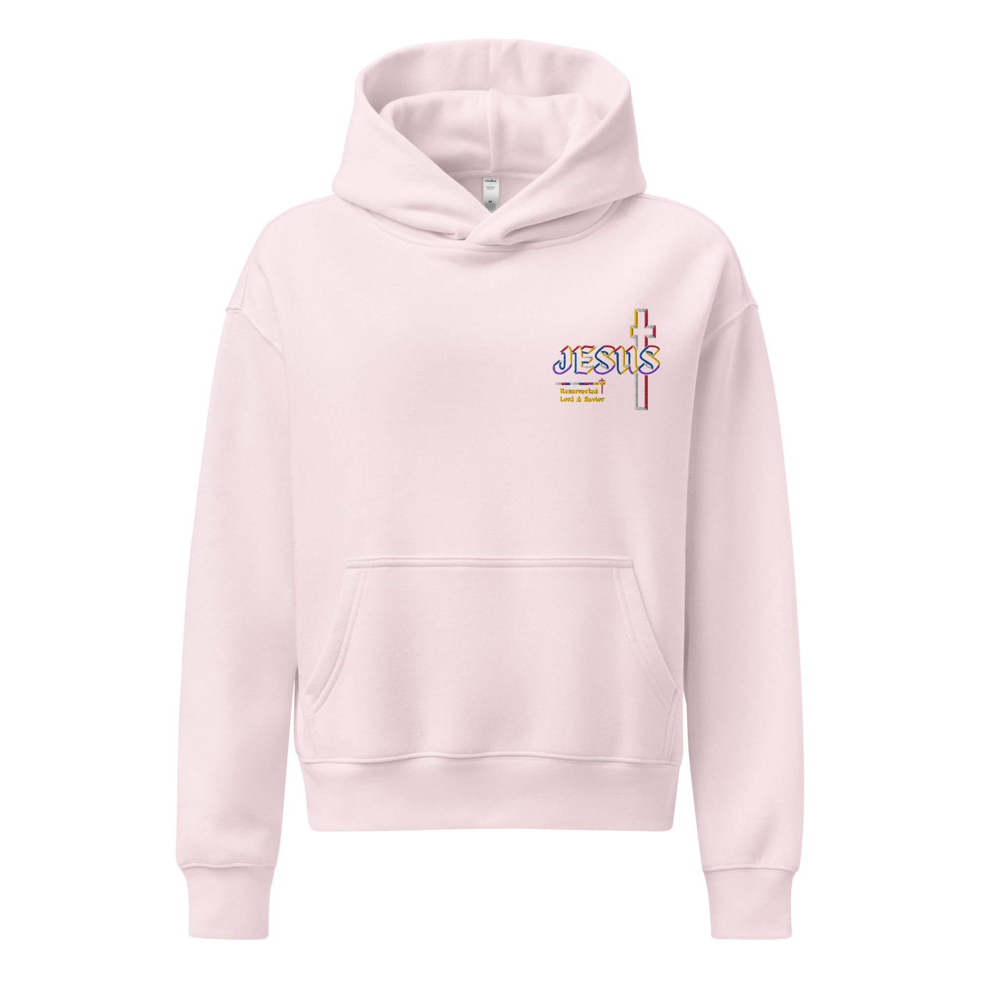 Jazzy Jesus: Resurrected Lord & Savior (Embroidered) Women’s relaxed hoodie