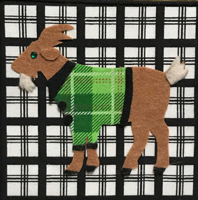 Brown Goat with Tartan Coat