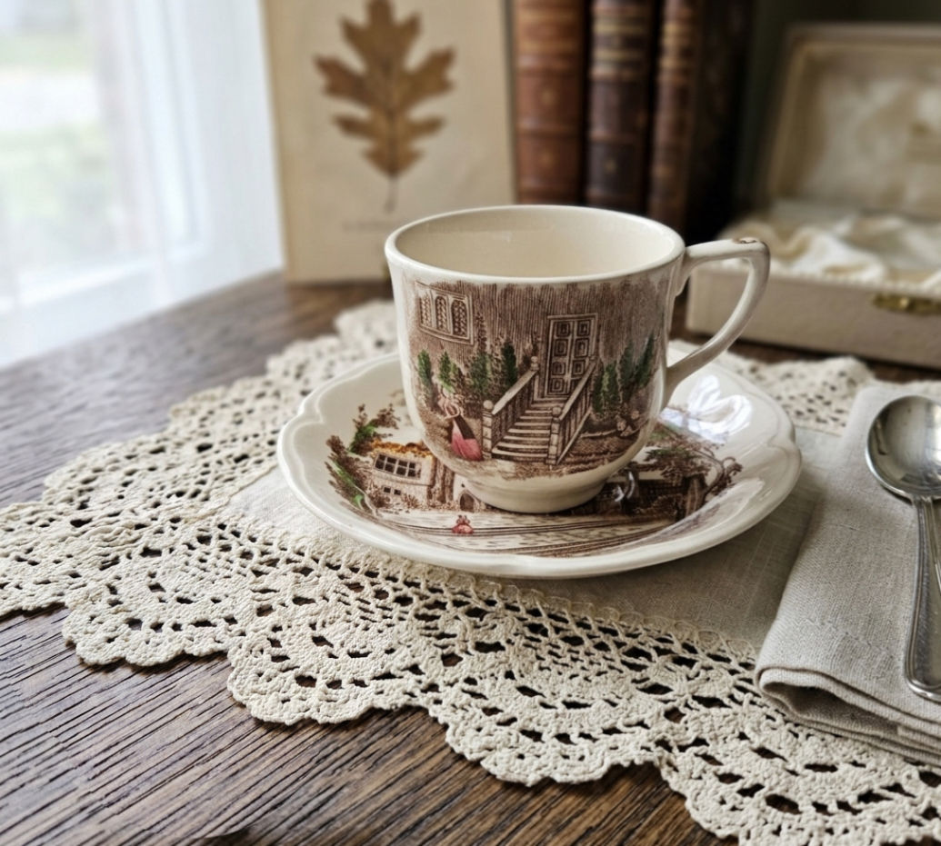 Johnson Bros. Haddon Hall Vintage Demitasse Cup and Saucer