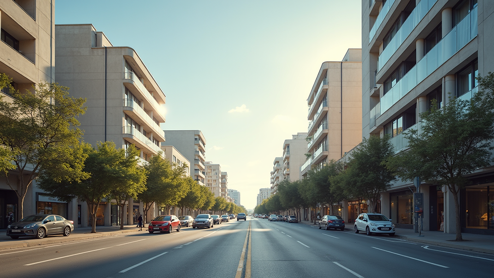 Wide angle view of business district in Nicosia, Cyprus