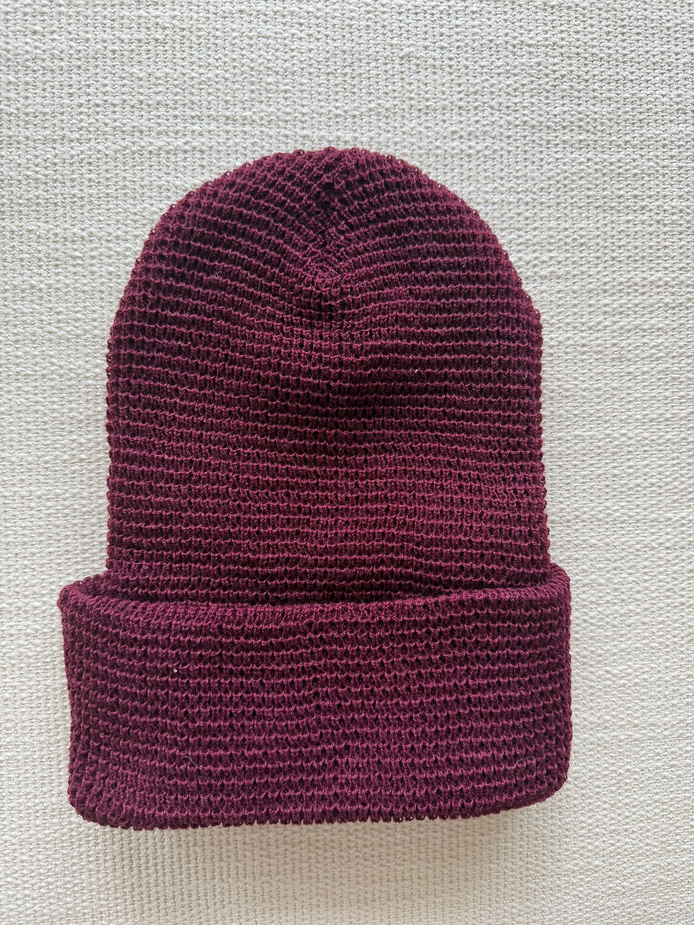 Thumbnail: Waffle Knit Beanie - Maroon