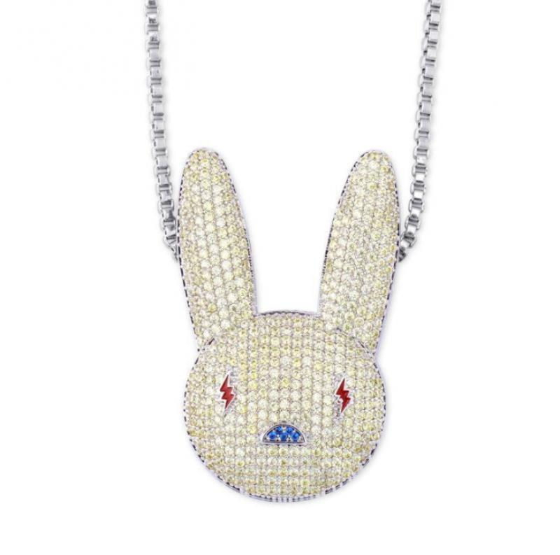 Thumbnail: Hip Hop Fashion Zircon Rabbit Pendant Necklace