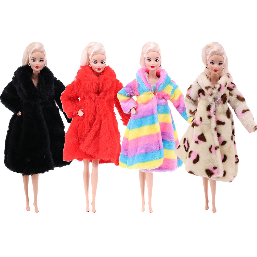 Thumbnail: Chic Barbie Doll Plush Coats 26-30cm