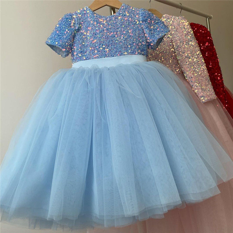 Girls' Sparkly Lace Tulle Party Dress