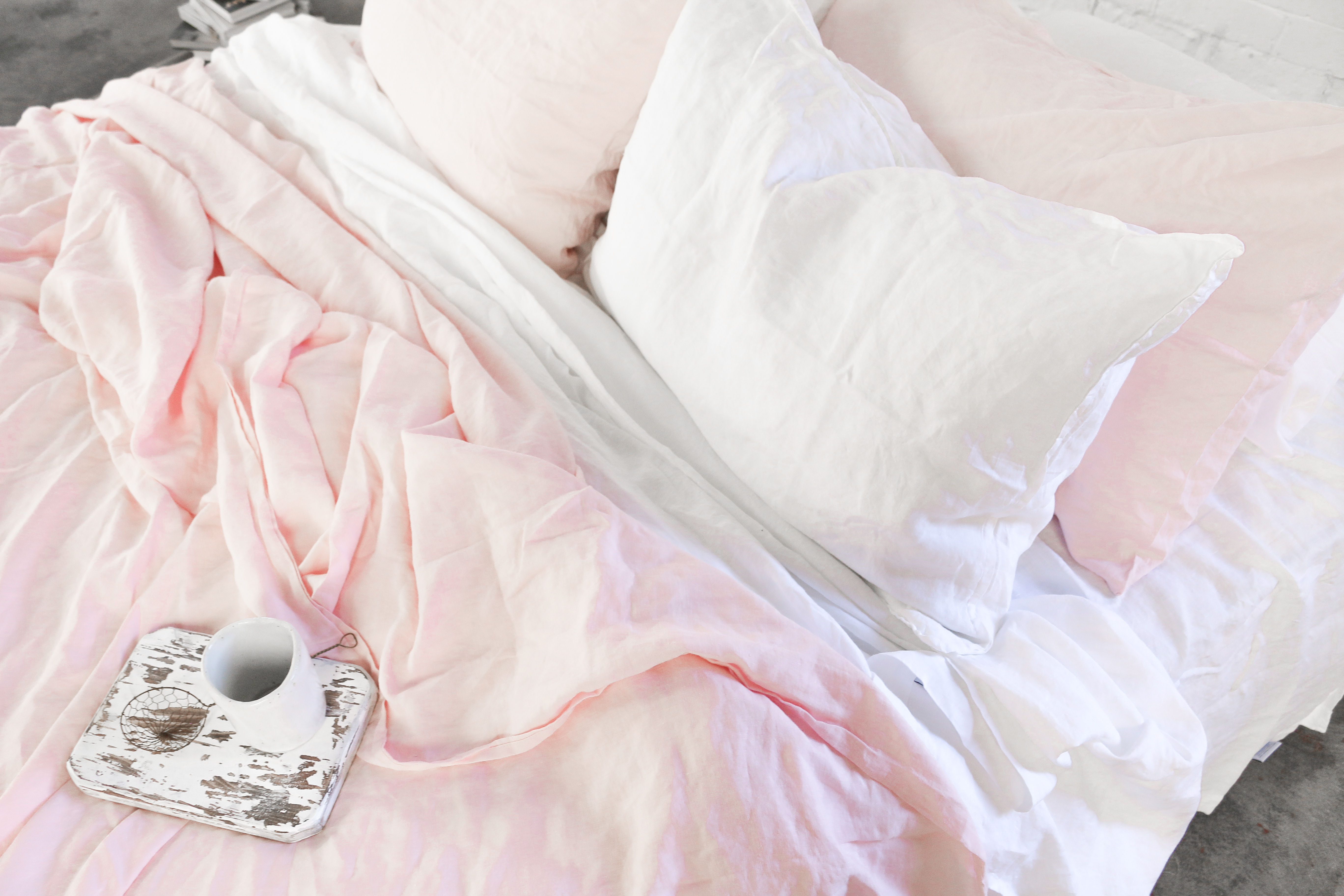 Pure Linen Sheet Set-Powdered Rose Queen