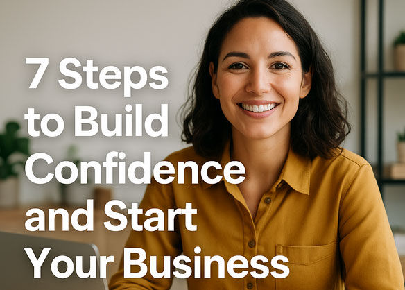 A confident entrepreneur smiling, they are happy they now have the build confidence and grow your business